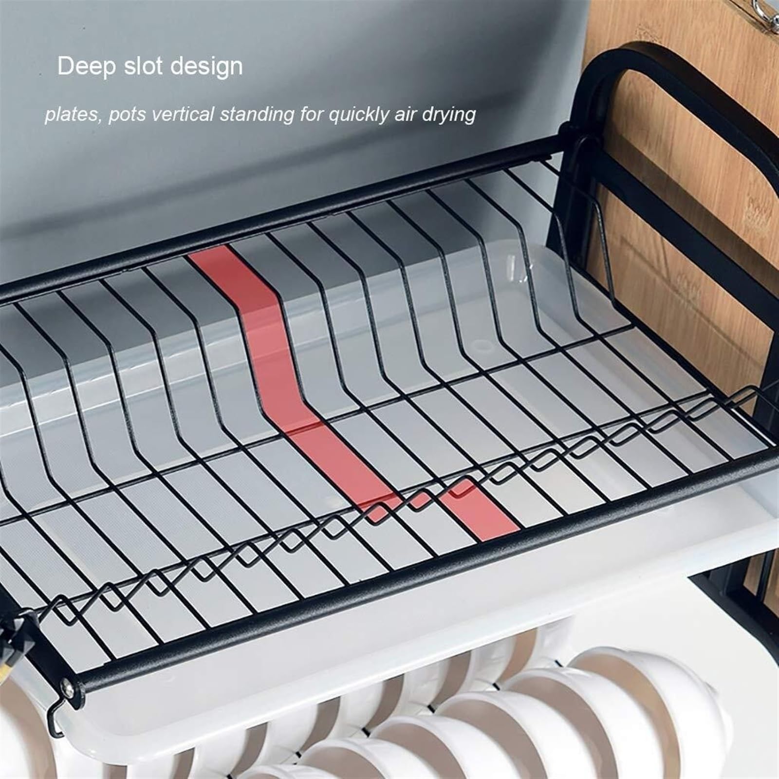 Escurreplatos Rejilla para Secar Platos De 3 Niveles, Acero Inoxidable, con Soportes para Utensilios, Cuchillos Y Tablas Cortar Organización Cocina(with no Holder)