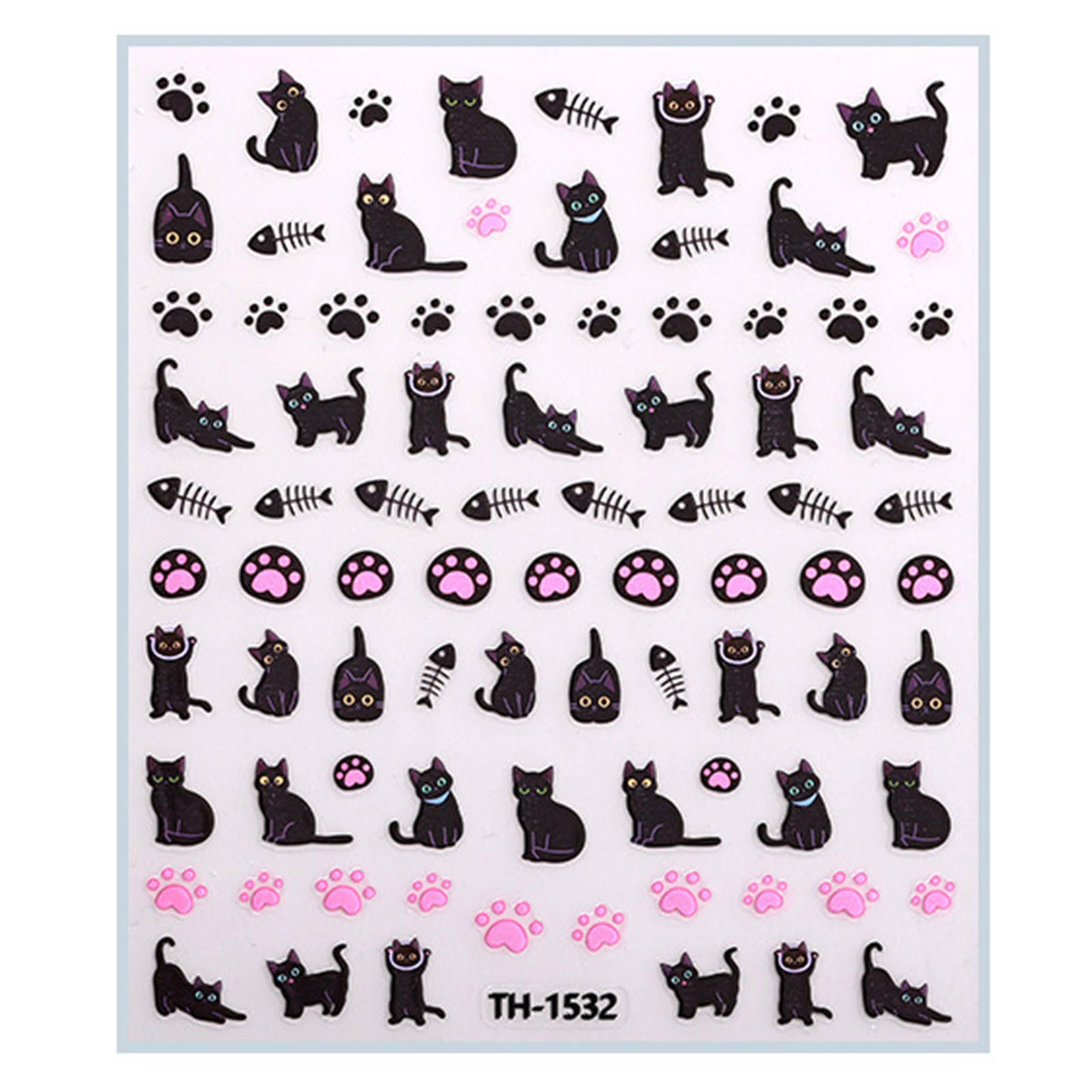 Bowknot Nails Stickers For Nails Art 3D Cats Paws Nails Art Stickers For Nails Designs Nails Decals Nails Art Decorations