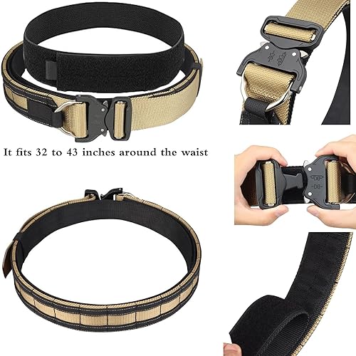 Miniatura 2 de JFFCESTORE Correa táctica para pistola de liberación rápida, cinturón táctico interior y exterior con bolsa táctica de primeros auxilios