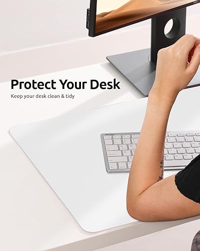 Miniatura 330 de YSAGi Protector de escritorio de cuero, tapete de oficina, alfombrilla grande para mouse, antideslizante, de piel sintética, almohadilla