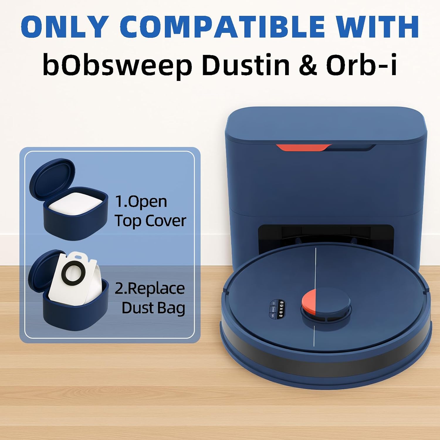 10 Pack 4.6 Liter Disposable Dust Bag Compatible with bObsweep Dustin & Orb-i Self-Emptying Robot Vacuum Replacement Parts Accessories, 10 Vacuum Bags