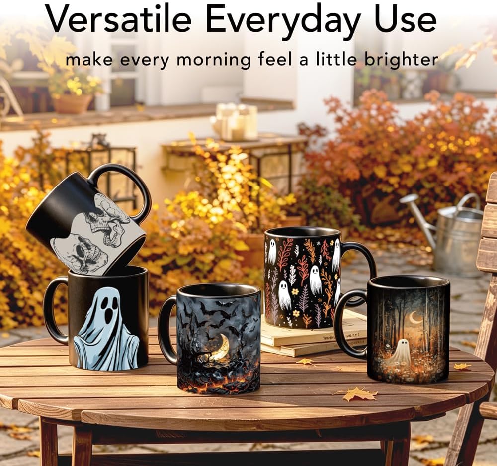 Black Cat Skeleton Hand Boop Mug, Ceramic Cup Gifts for Cat Lovers 11oz