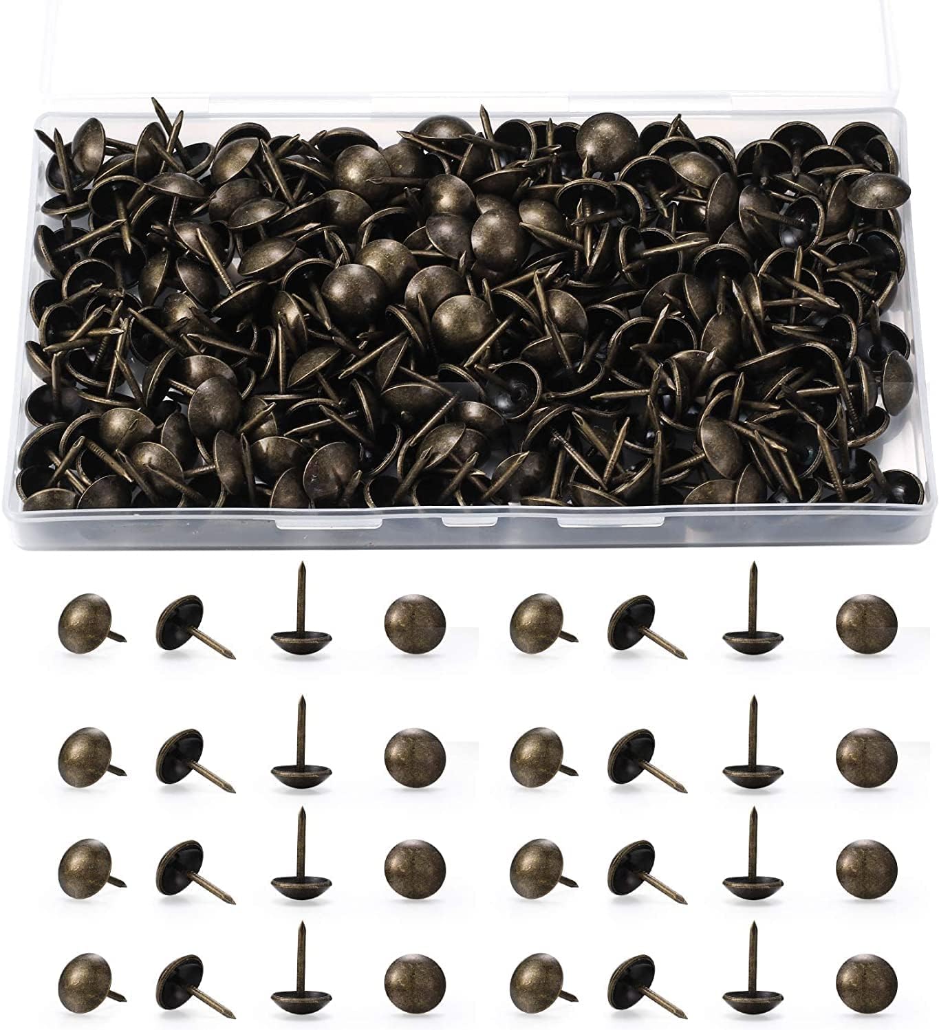 wugongshan 250 Pcs Upholstery Tacks, Decorative Furniture Tacks, Round