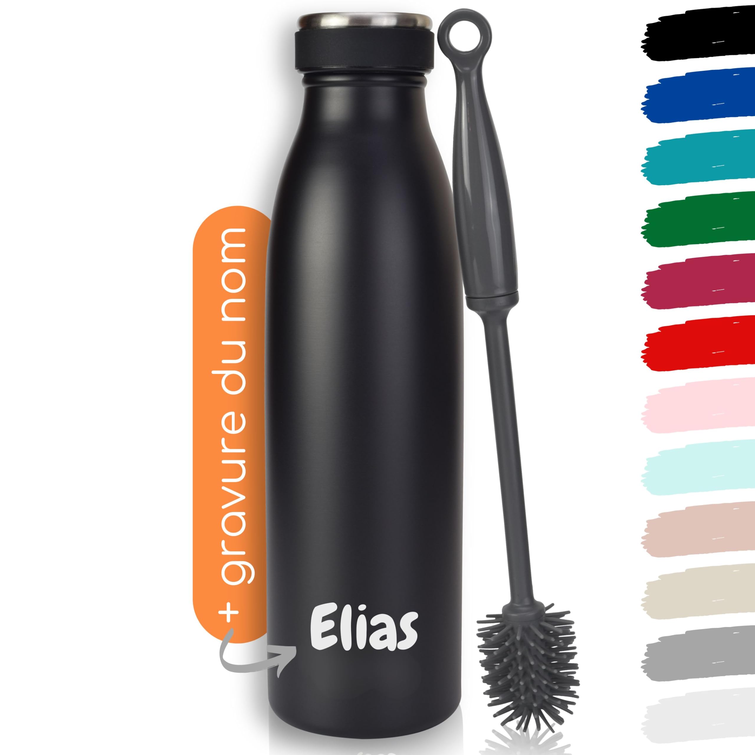 Gourde Isotherme Milu Acier Inoxydable 1.5L - Double Paroi, étanche, Garde Chaud 12h/froid 24h