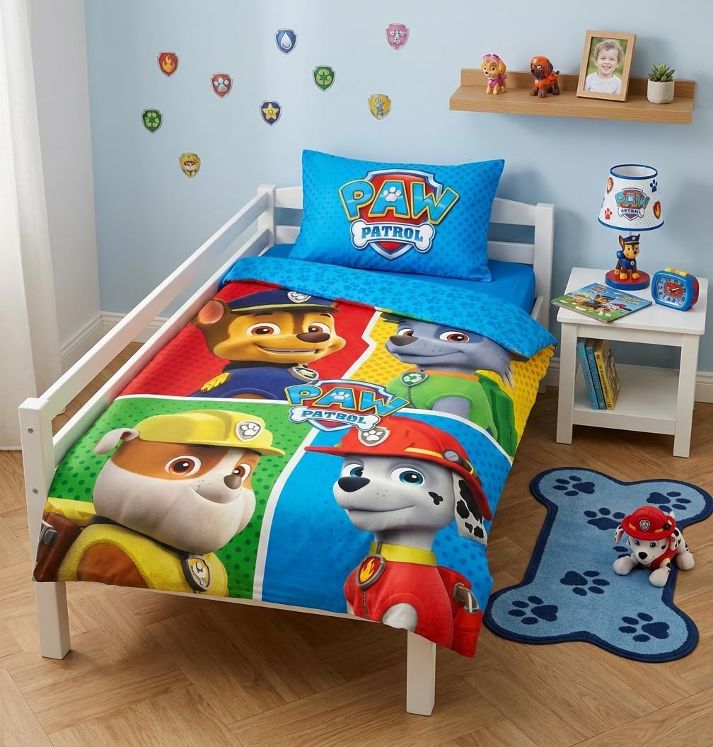 Parure de Lit Pat' Patrouille Stella et Everest, 100% Coton, Housse de Couette 140x200 cm Taie d'oreiller Parure de Lit Pat' Patrouille Stella et Everest, 100% Coton, Housse de Couette 140x200 cm Taie d'oreiller