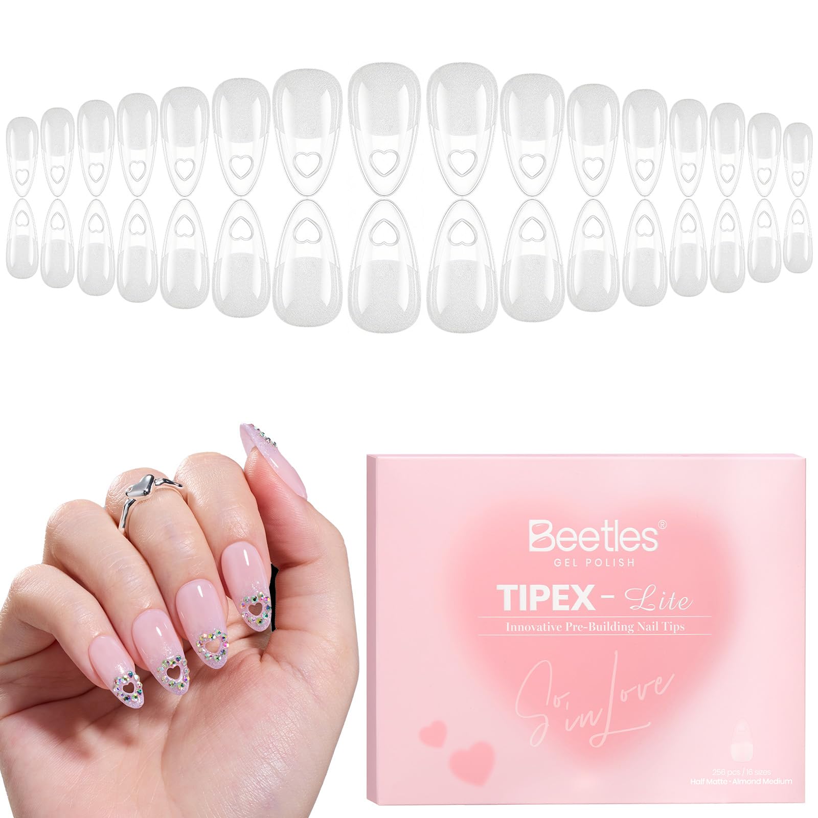 Amazon.com: Beetles Tipex Lite Valentine's Day Heart Cutout Nail