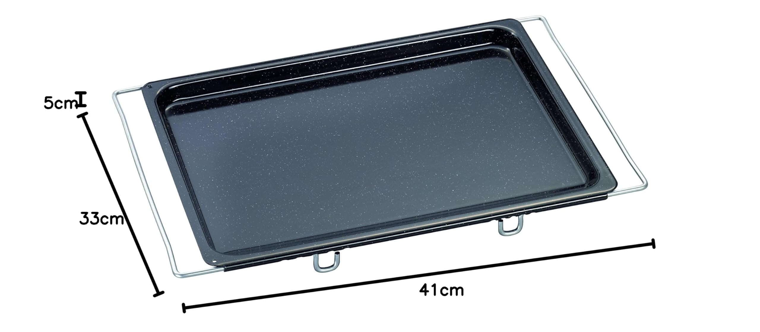 Riess, 0403-022, Backblech Multiflex, CLASSIC - BACKFORMEN, Maße 41-5 x 33 cm, Höhe 2,8 cm, Emaille, schwarz, verstellbar, Induktion