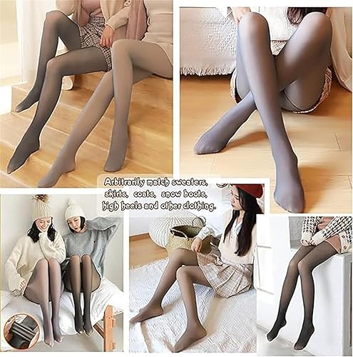 Miniatura 8 de KDGENG Belle's Heattech - Mallas translúcidas superelásticas de forro polar translúcido para mujer