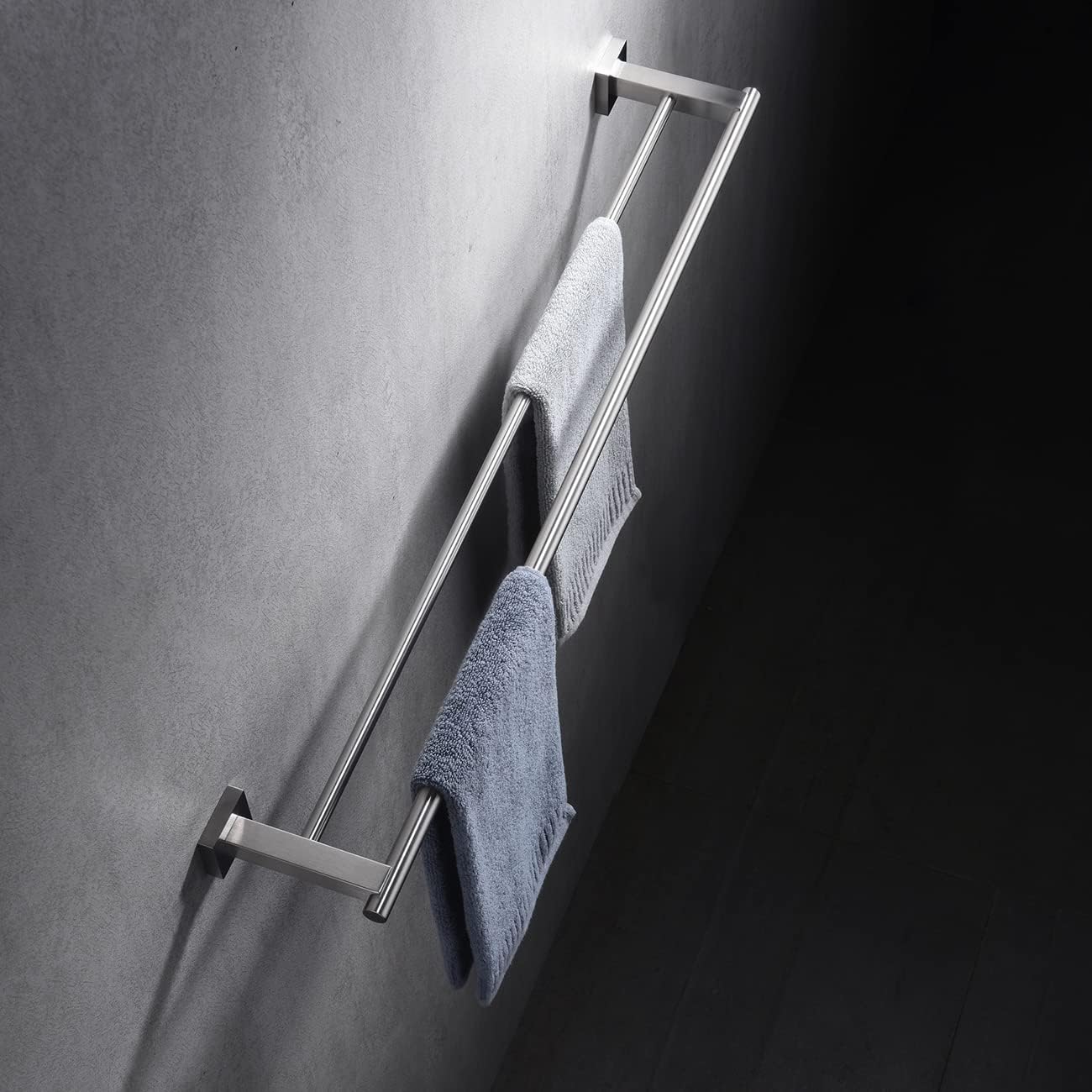 Miyili 30-Inch Bathroom Double Towel Bar Brushed Stainless Steel Bath Towel Rack Holder Wall Mount, A02N75B