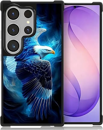 for Samsung Galaxy S26 Ultra Case,Graphic Design for Girl Boy Soft Silicone Hard Acrylic Shock Protection Designed for Samsung Galaxy S26 Ultra Flying Eagle Blue Sky Pattern