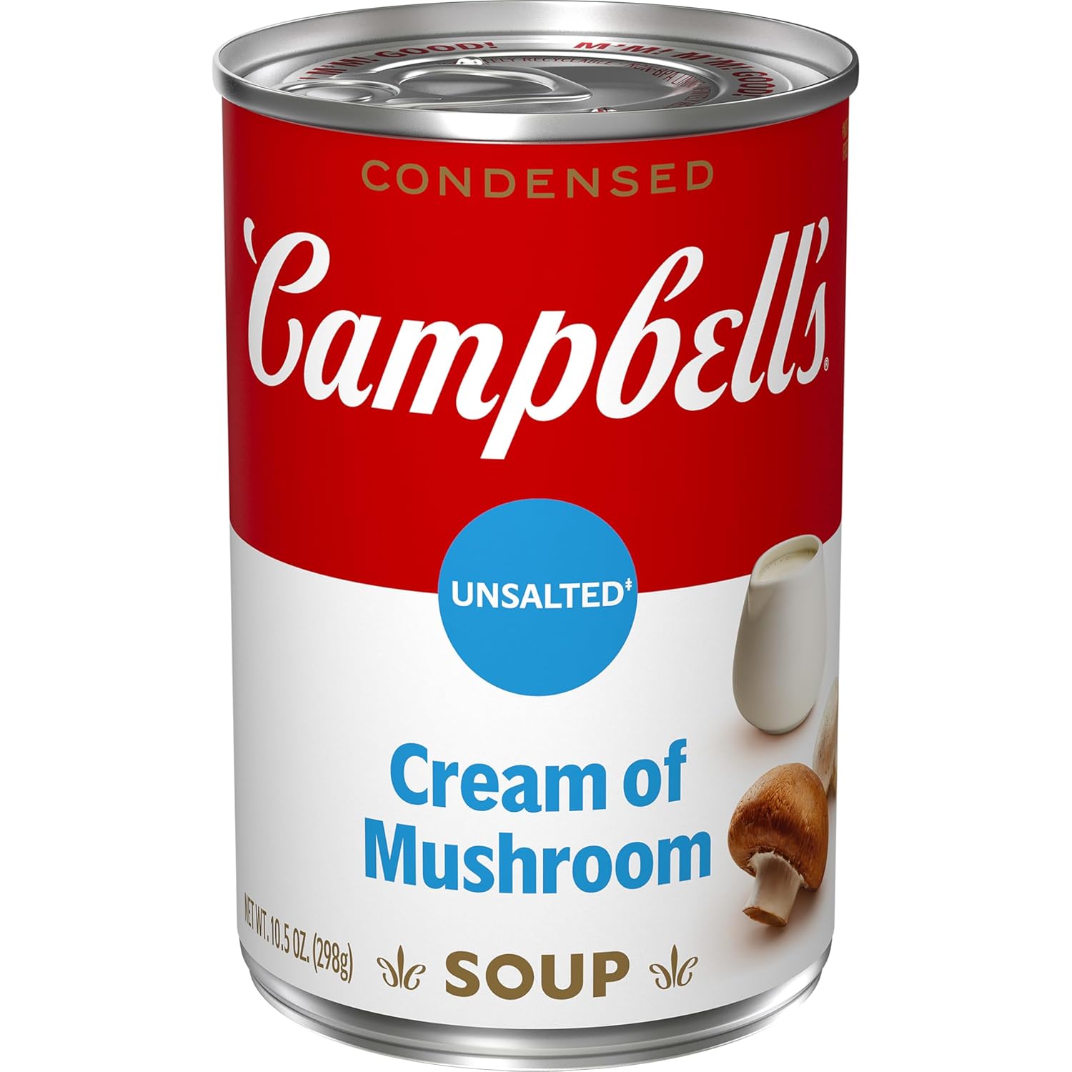 Campbell's Condensed 25% Less Sodium Cream of Mushroom Soup, 10.5 oz Can (12 Pack)