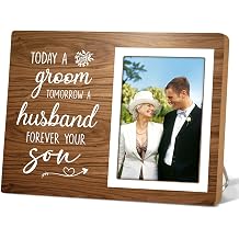 Rustic Brown Wooden Picture Frame, 9.84 x 7.87 inches, Vertical, Tabletop & Wall Mountable, Easel Back, Perfect for Groom, Parents, Wedding, Anniversary, Christmas