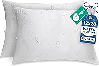 Utopia Bedding 12x20 Water Resistant Outdoor Pillow Inserts (2 Pack, White) - Durable Garden Throw Pillows for Patio Porch Furniture