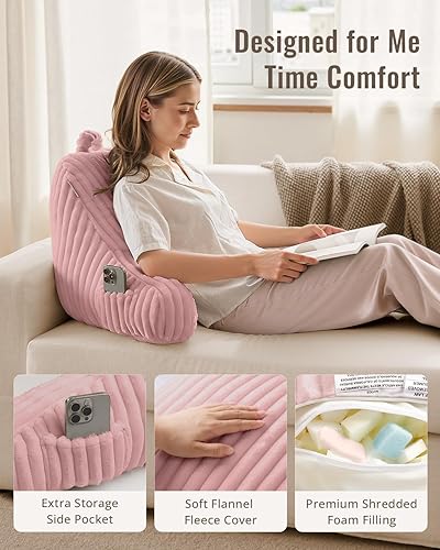Miniatura 3 de Blissful Diary Almohada de lectura para sentarse en la cama, almohada de espalda de franela para adultos y niños, cojín de respaldo para sentarse en