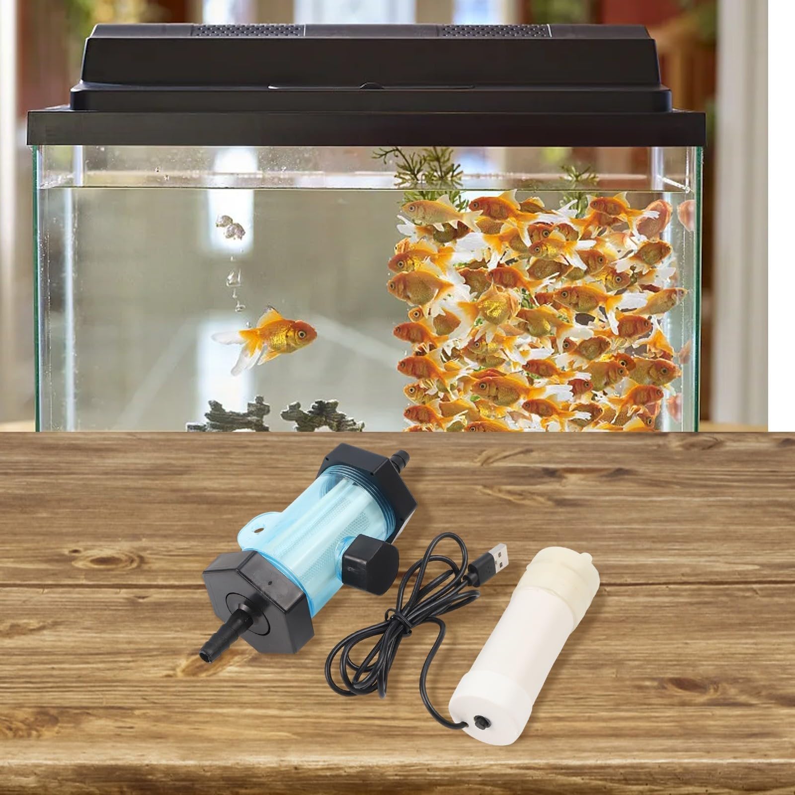 Acuario eléctrico para limpiador GRAVEL Bomba de sifón USB para tanque de peces Cambio de agua Tubo de silicona incluido (3 metros)