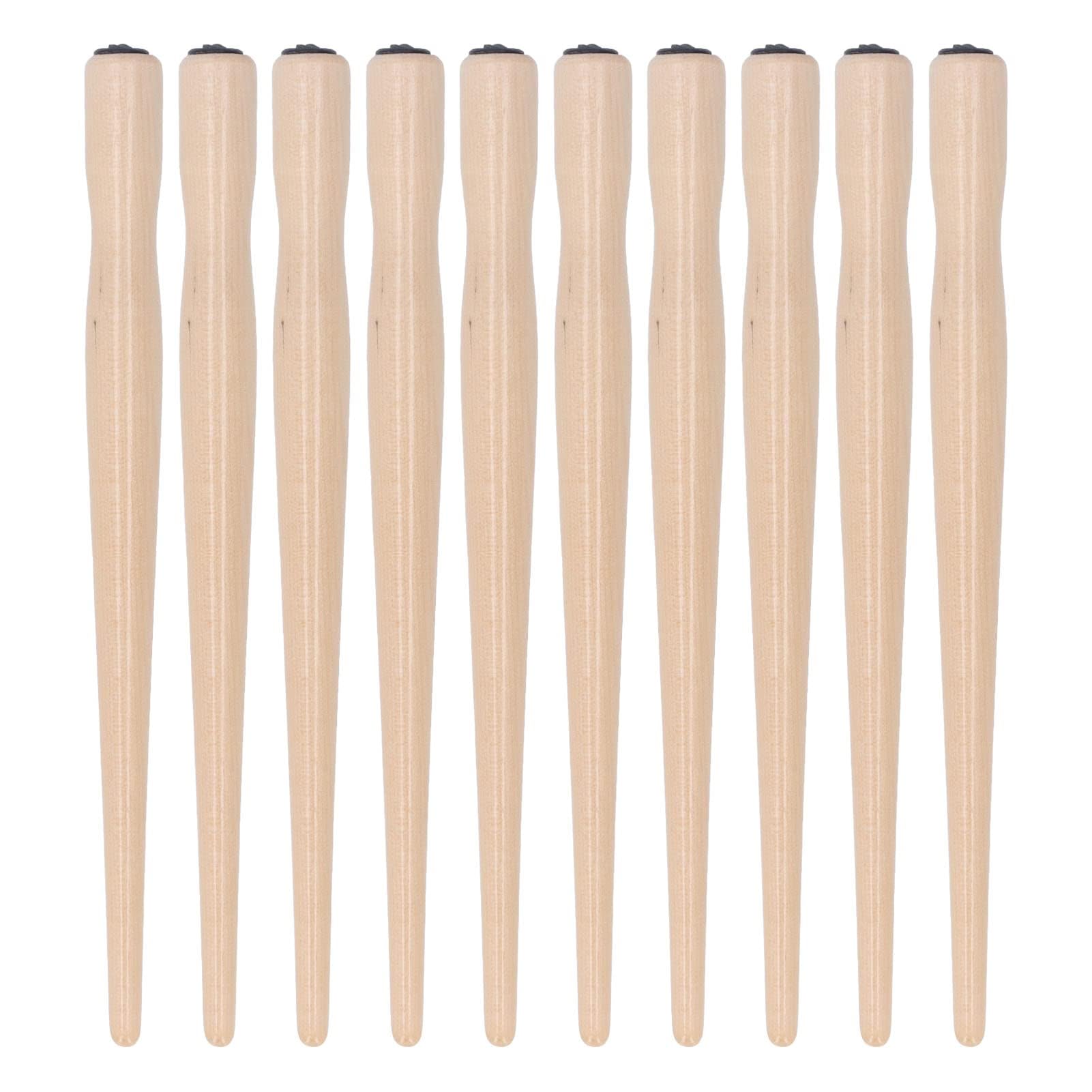 Ejoyous 10 Pcs Pen Nib Holder, Comfortable Grip Sandalwood Dip Pen Holder Comic Pen Nibs Holder for Art Painting English Calligraphy (Wood Color)