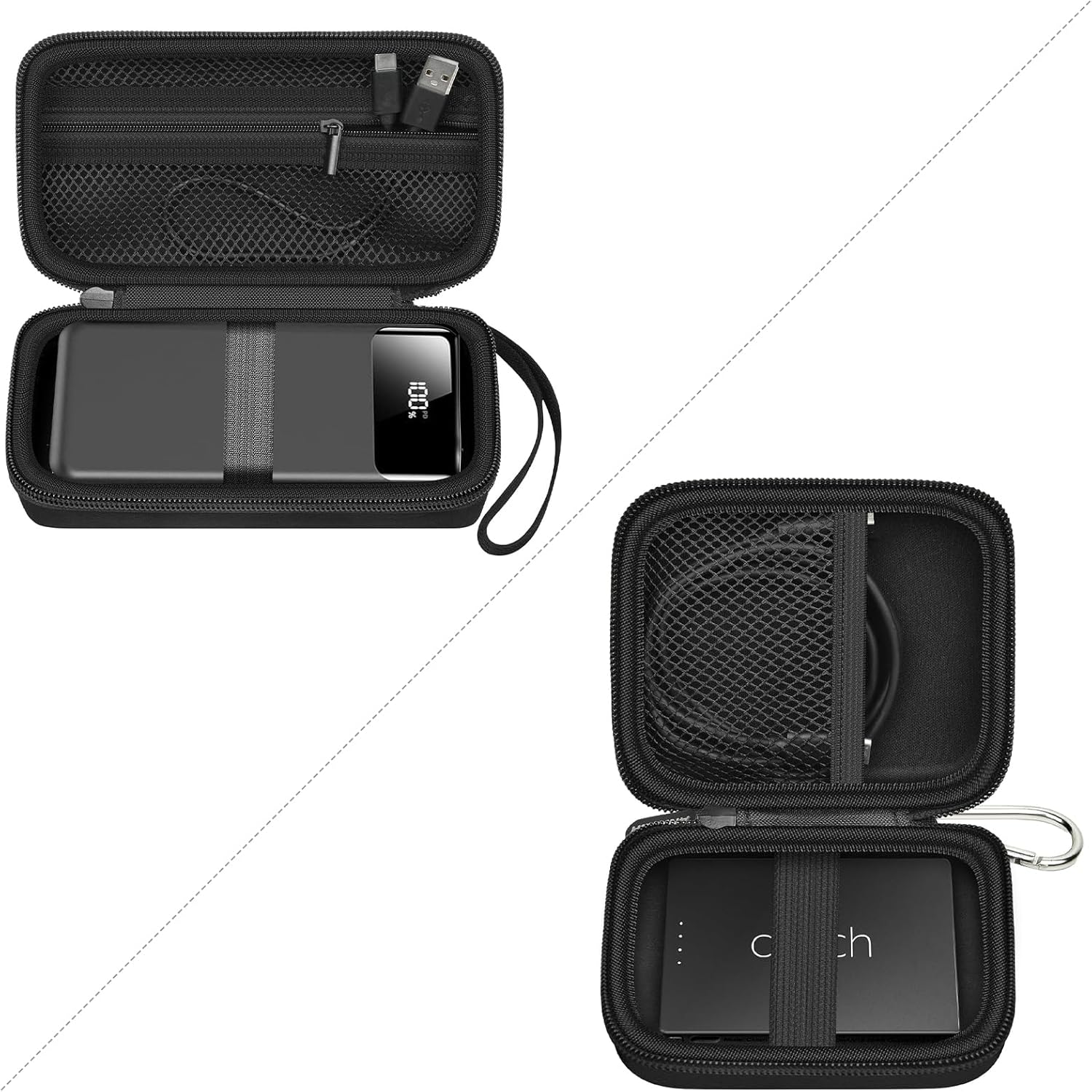 Portable Bank Charger Case for OHOVIV for SABANI for Charmast for VRURC for YILANS for CFIAI for LOVELEDI for RGVOTA for Miday for RONEGN for POIYTL for IAPOS Fast Charging Battery(Black)(2Packs)