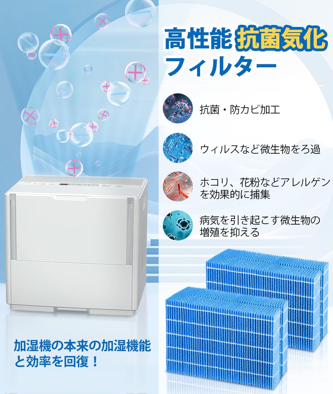 Amazon.co.jp: H060519 加湿フィルター 抗菌気化フィルター 加湿機 
