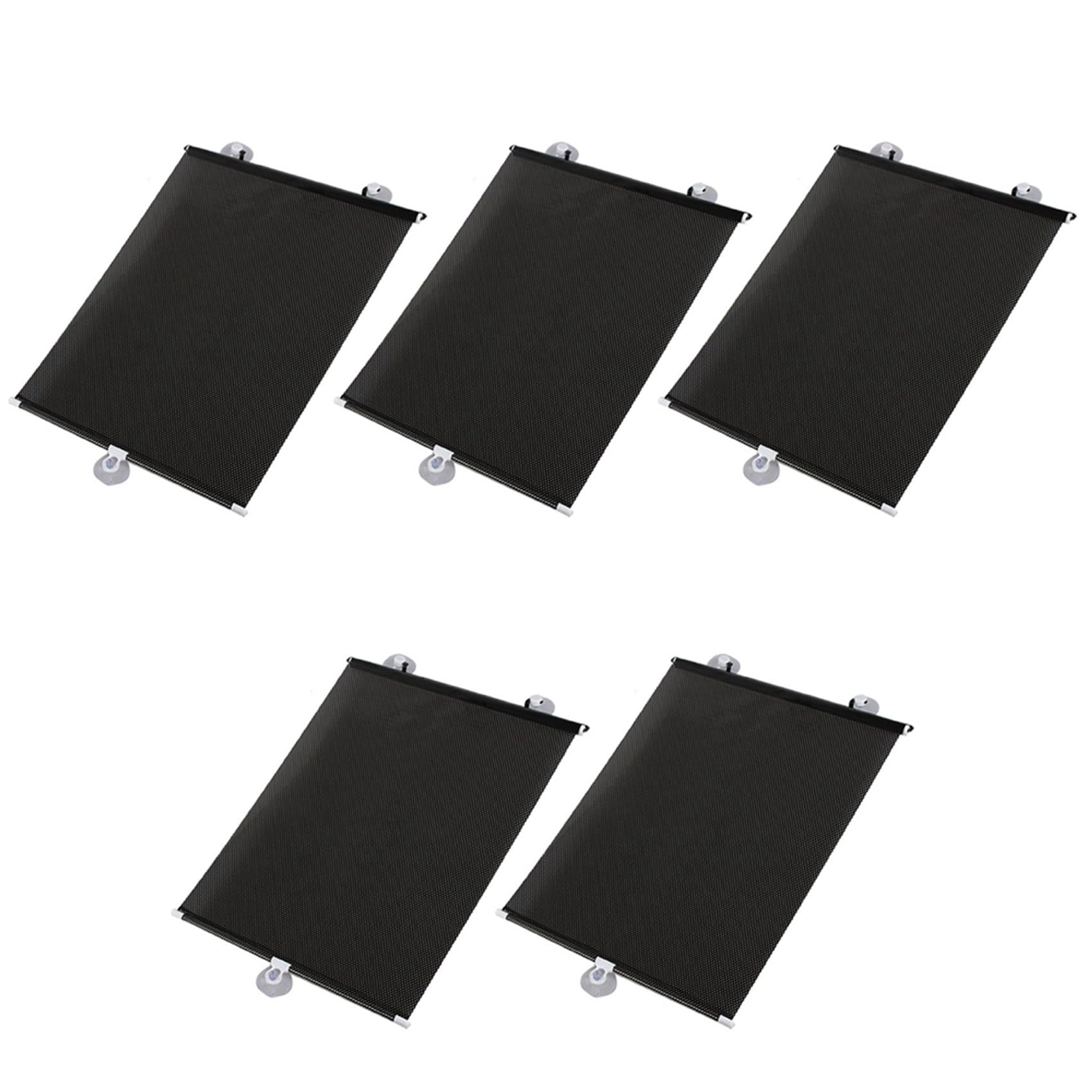 Hndhbfgrt 5X Sunshade Roller Blackout Suction Cup Blinds Curtains for Living Kitchen Car Window Free-Perforated Curtain E