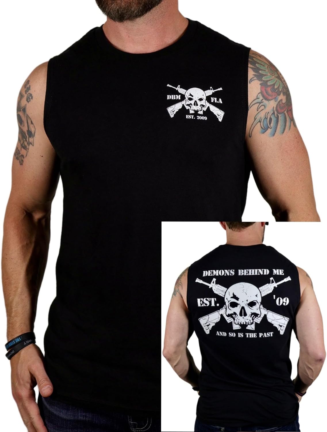 Men's Tactical Black Cut-Off Tee