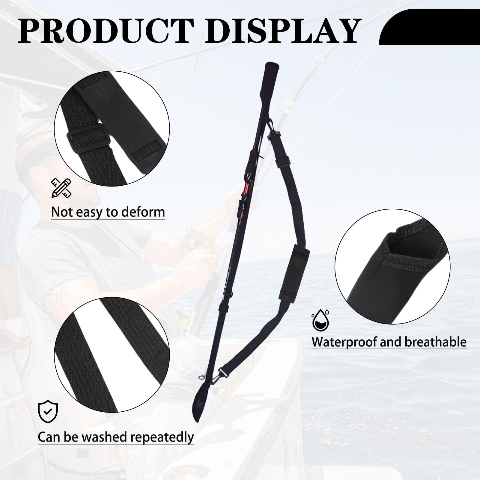 Protector de Caña de Pescar Ajustable en Neopreno Magic Baits - Cinta Protectora Resistente y Duradera para Cañas de Pesca de,para Transporte Seguro y Protección Óptima (1)