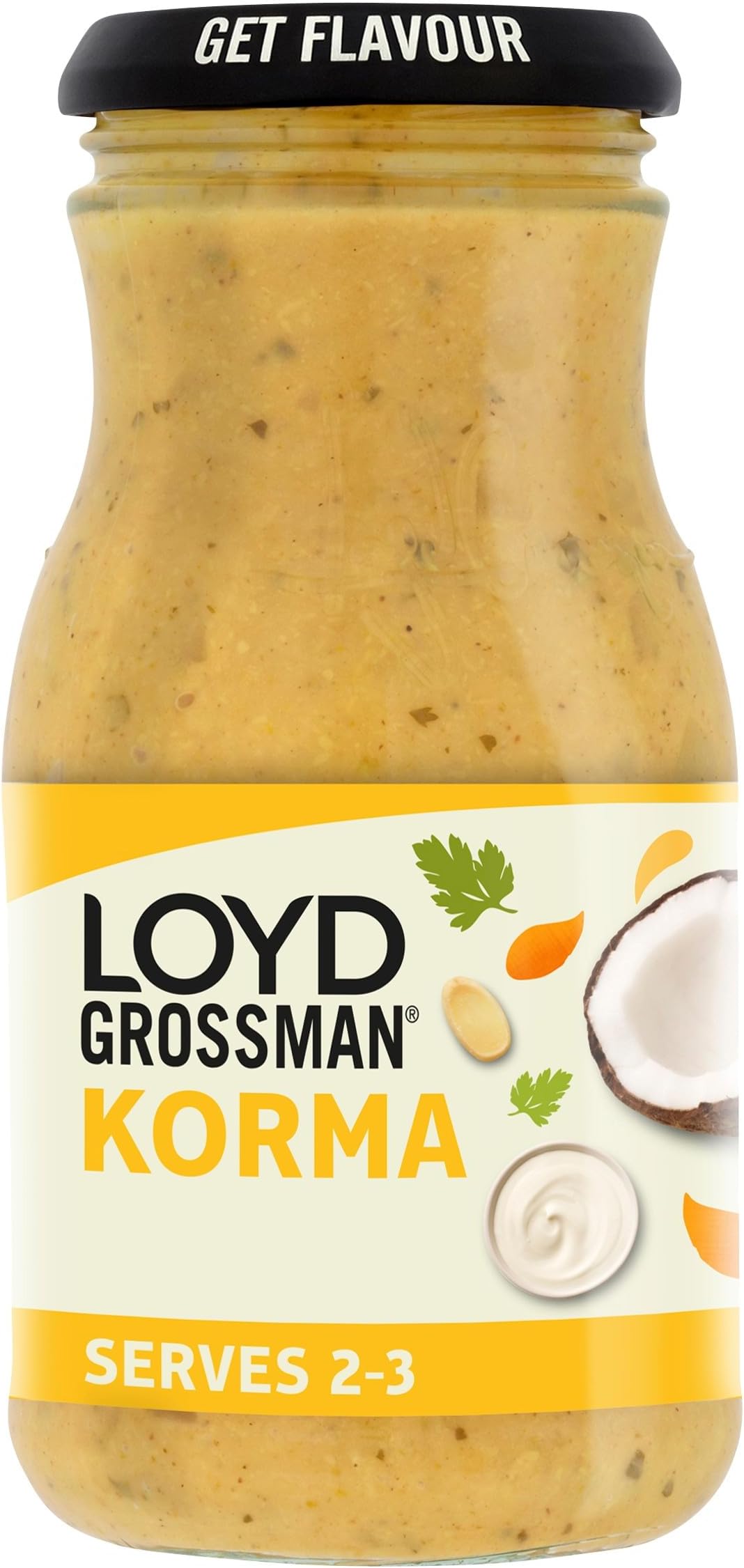 Indian Korma Sauce – Mild Indian Blend With Coconut, Cream & Almonds, Vegetarian Friendly, 350 g Jar (Pack of 1)