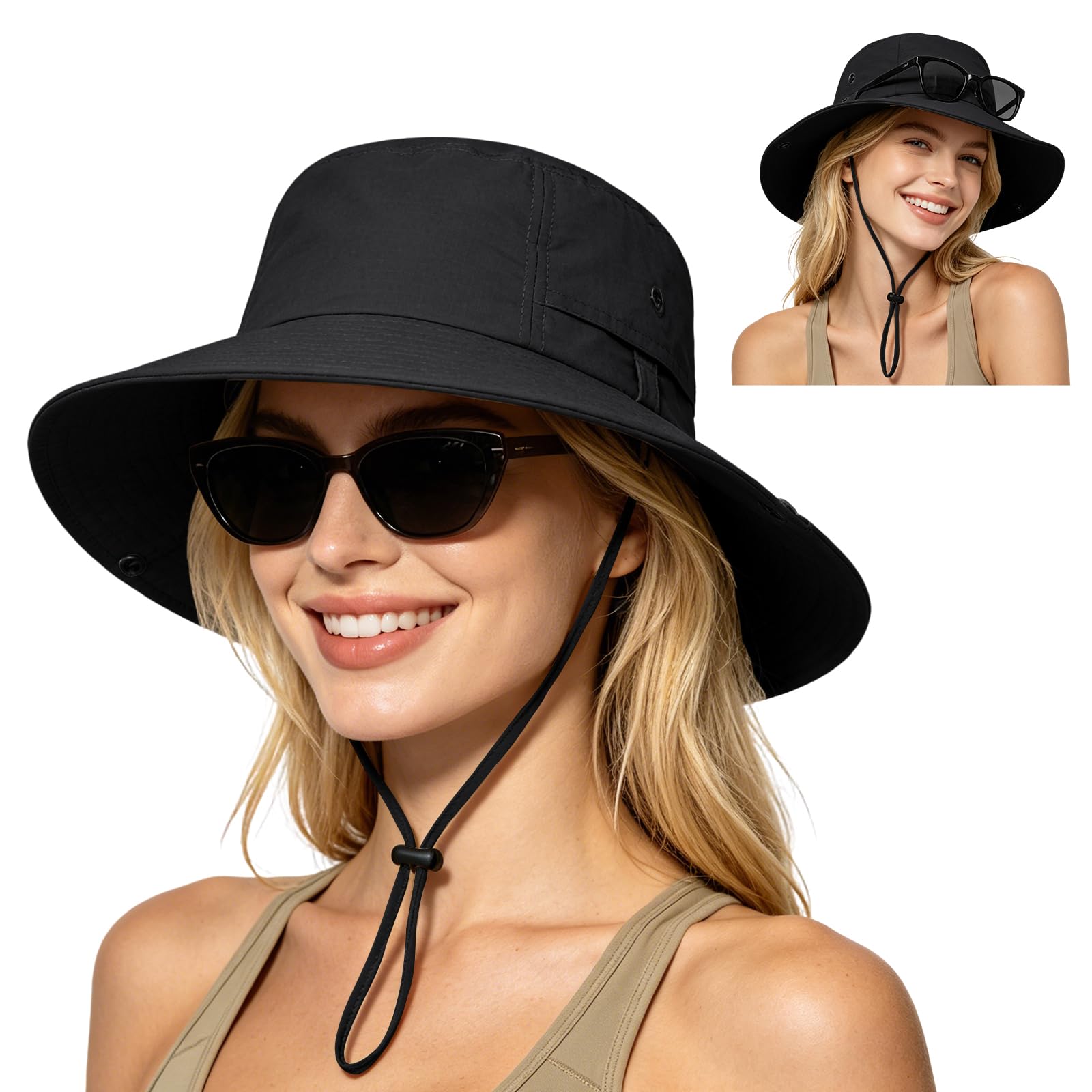 ZOORON Sun Hats for Women Men Fishing Hat UPF 50+ Wide Brim Bucket Hat