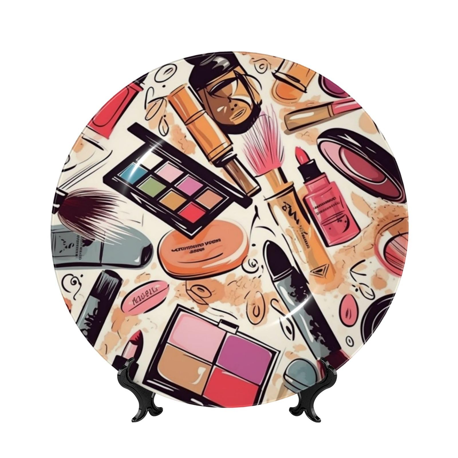 Assiette porcelaine maquillage avec support pour décorer un coin vide