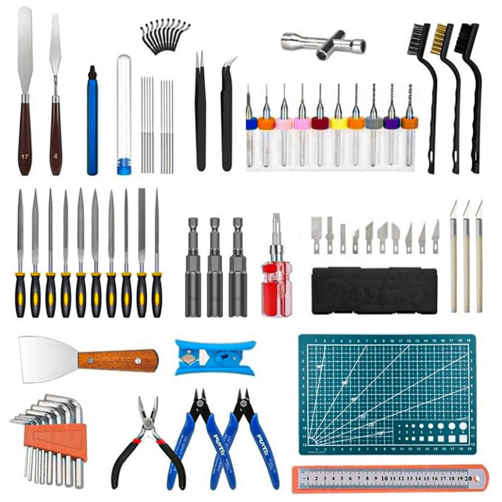 Lankki 82Pcs 3D Printer Accessories, 3D Printing Tool Kit Includes Nozzle Cleaning Kit, Deburring Tools, Removal Tools, Needle Files, Brushes, Cutters