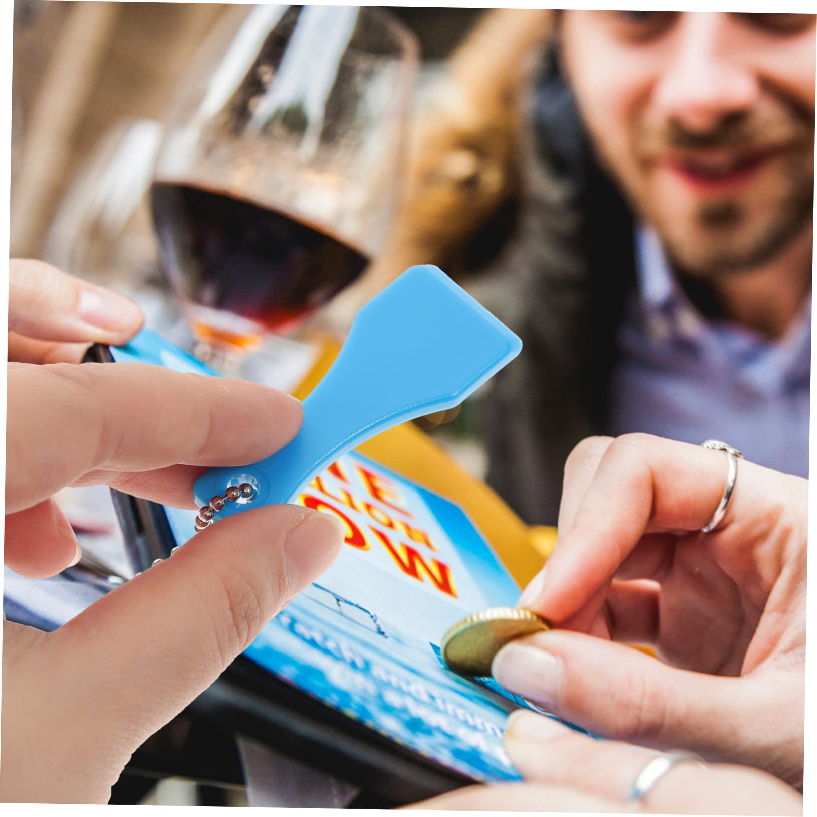 Housoutil 5 Sätze Ticket-rubbelwerkzeuge Tragbarer Aufkleber-schaber Ketten-ticket-schaber Ticket-aufkleber-werkzeug Karten-schabwerkzeug Schaber 10 Stück * 5