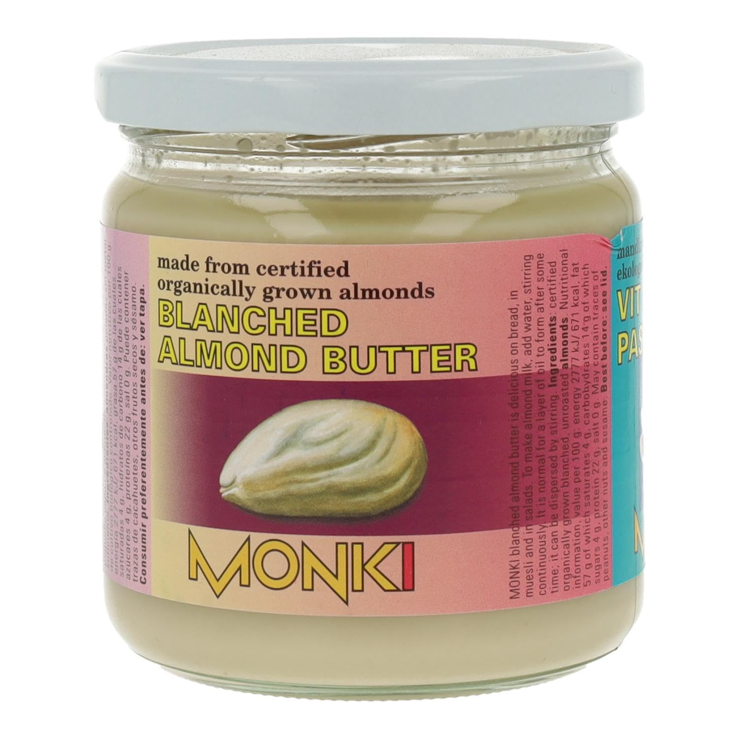 Crema de almendras Blancas 330g Monki, 330 g (Pack of 1) - Image 2