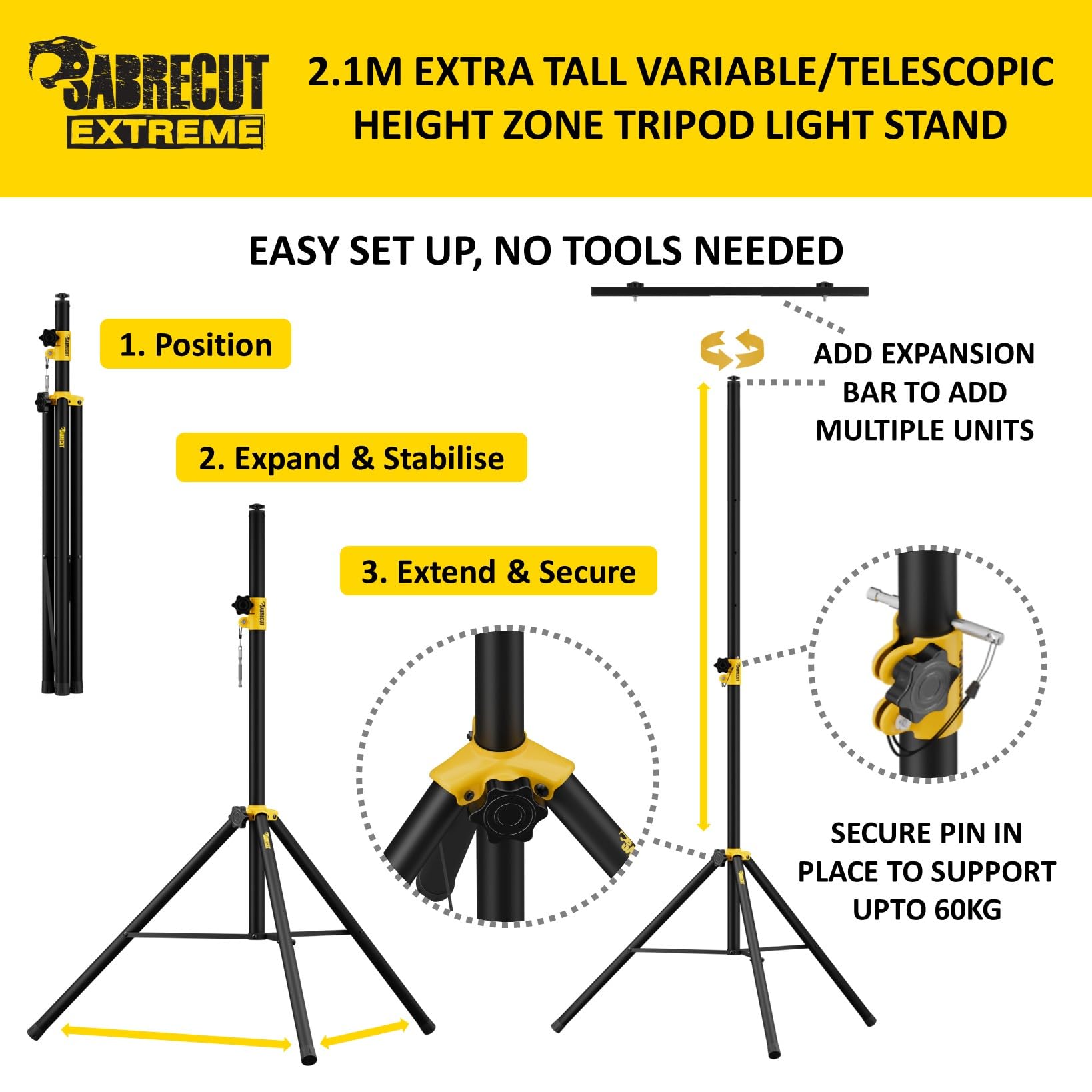 SabreCut 1pc SCLEDTRIPB Tripod Stand