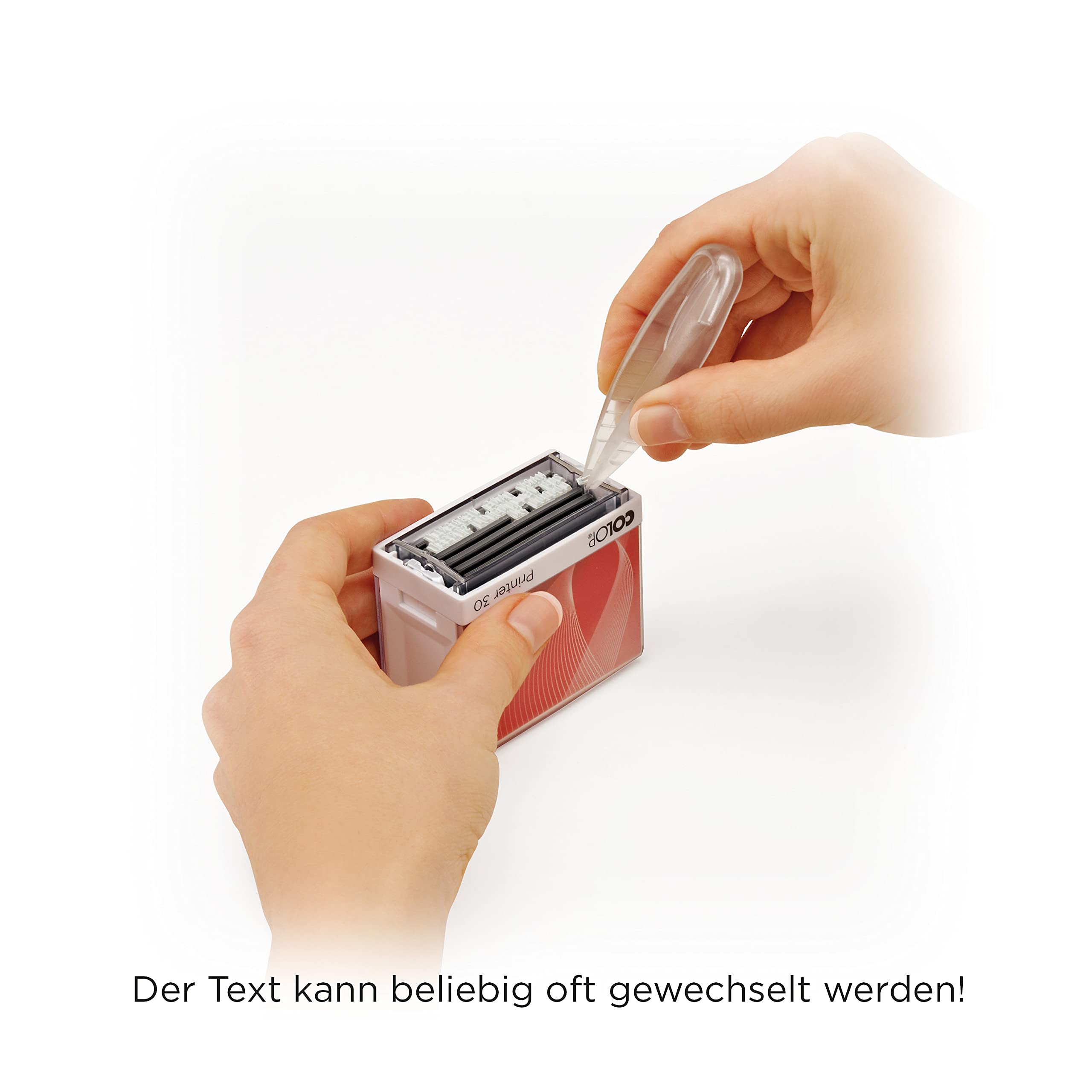 Colop 1093602200 Textstempel Printer 30/2 Set 47 x 18 mm Kissen, 5-zeilig, schwarz