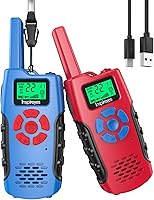 Vista 10 de Walkie Talkies para niños recargables, juguetes para niños y niñas de 3 a 12 años, paquete de 3 radios de dos vías de largo alcance, regalos