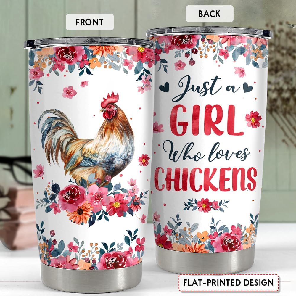 SANDJEST Chicken Tumbler - 20oz Stainless Steel Insulated Coffee Travel Mug Cup Gifts for Women, Girls & Teens for Birthday & Christmas - Image 2