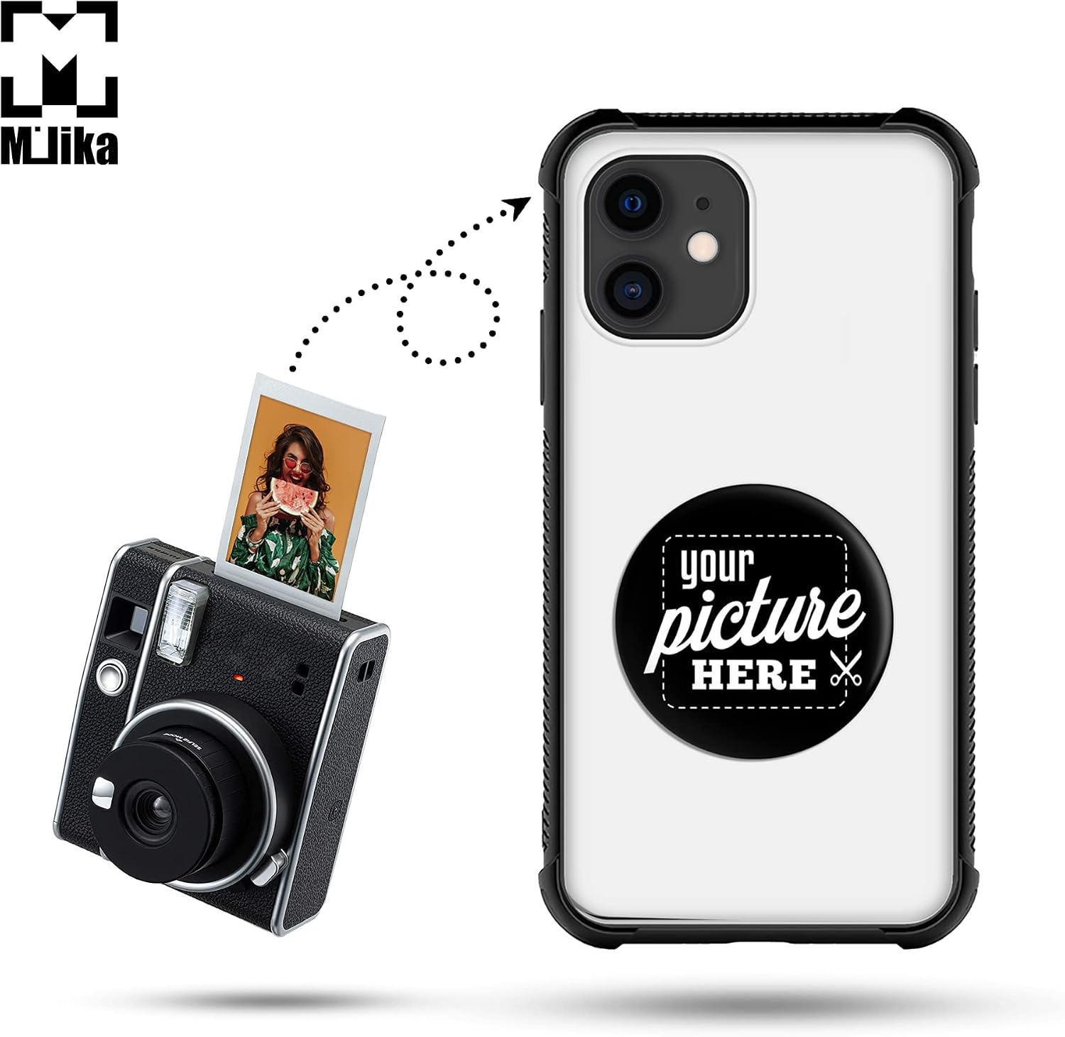 Personalized Custom Phone Case for Apple iPhone 12/12 Pro - Design Your Own Customized Custom Picture Photo Case Make Your Own Case Black