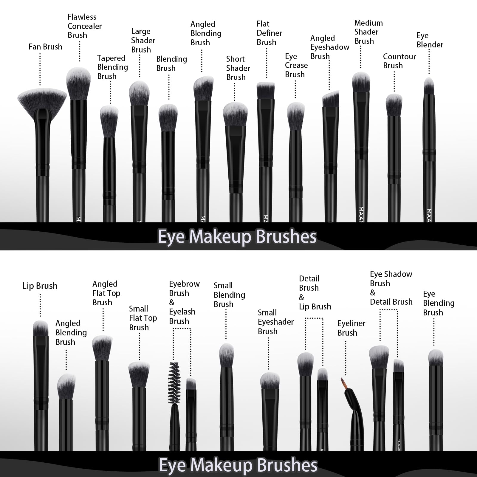 MAANGE Makeup Brush Set 41 Pcs Makeup Tool Set Premium Synthetic Foundation Powder Concealers Eye shadows Blush Makeup Brushes - Image 2