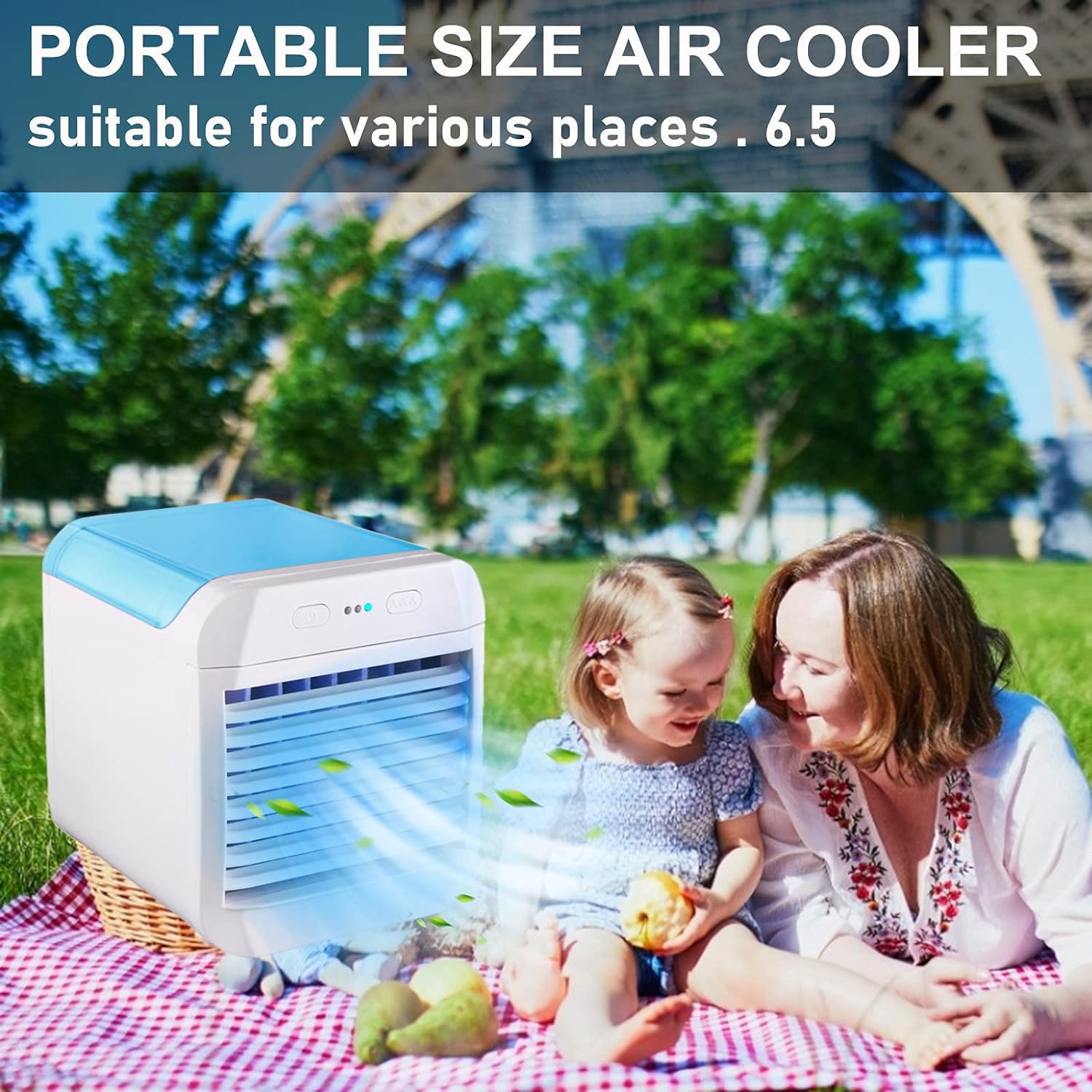 lmoikesz Ventilatore Portatile Portatile 1 velocità Ricaricabile Personal Desktop Cooler Dispositivo di Raffreddamento per Esterni per Studio di Viaggio per Domestico, Ananas