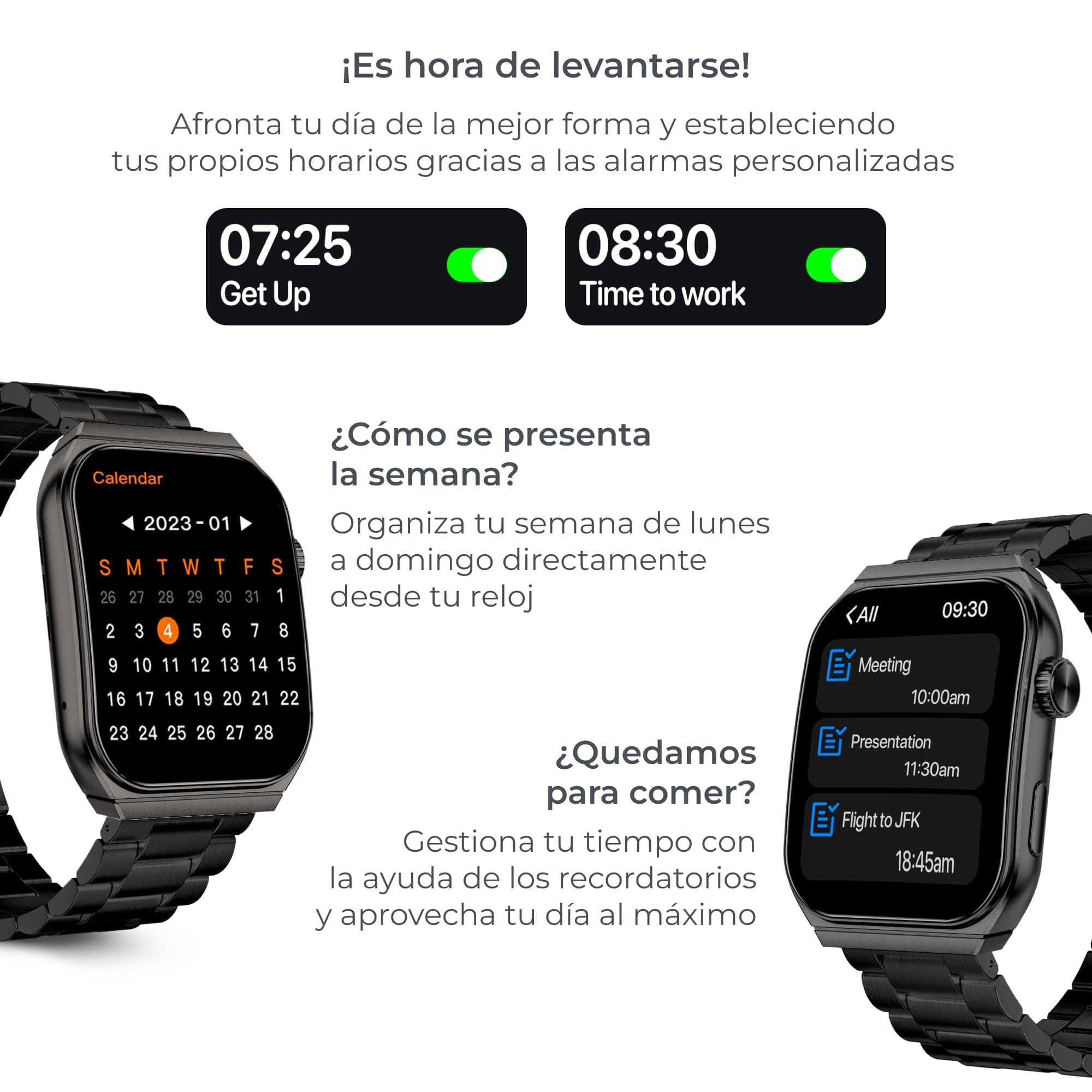 KSIX Olympo Reloj Inteligente Hombre, Smartwatch Elegante con Llamadas y Notificaciones, Fantástica Pantalla AMOLED, Monitor de Salud y Deporte, Asistentes de Voz, Autonomía 5 días, App iOS y Android