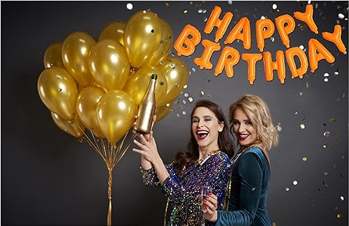 Miniatura 3 de Globos de letras de papel de aluminio naranja de 16 pulgadas, globos de papel de aluminio para decoración de fiesta de cumpleaños