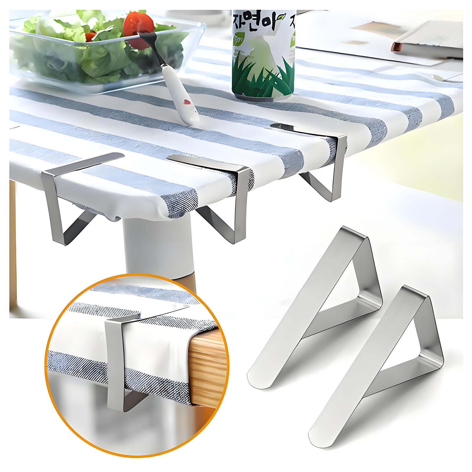 Anslyqa, mollette per tovaglia, in acciaio inox, per esterni, patio, campeggio, matrimoni, feste, confezione da 36