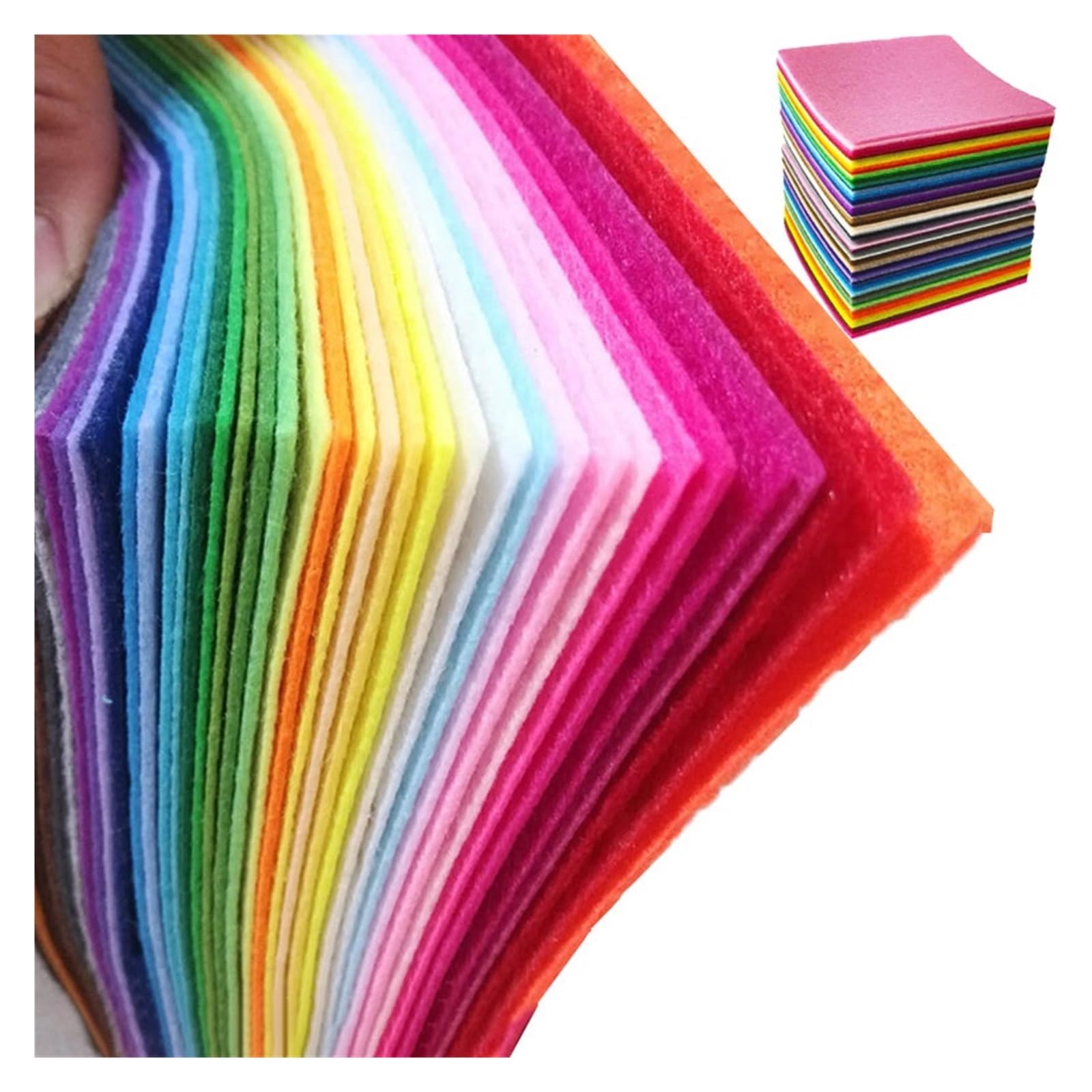 Gonmpjzr 40Pcs Felt Fabric Sheet, 10-40 Pcs Multicolor Sheets 1Mm Nonwoven Multiple Sizes For Craft(,10Cm X 10Cm)