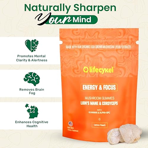 Miniatura 4 de Life Cykel Cordyceps & Reishi - Dúo líquido de extracto de hongo Reishi, potentes tinturas de 1 onza con gomitas de energía y enfoque incluidas