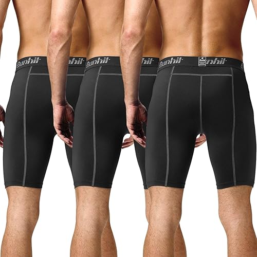 Miniatura 2 de Runhit - Pantalones cortos deportivos de compresión para hombre, ropa interior de elastano, pantalones para correr y entrenar