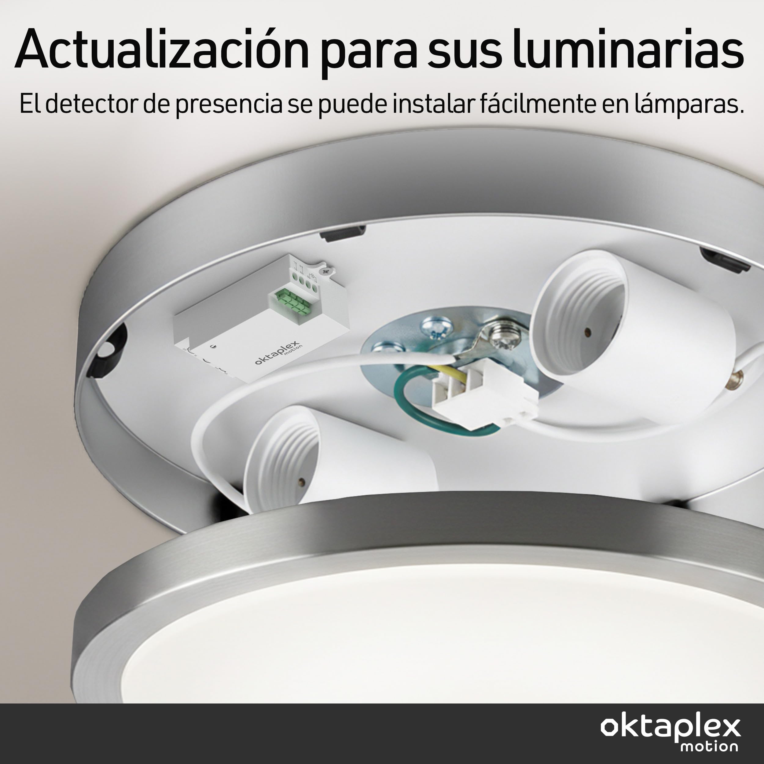 Oktaplex Amy Lot de 2 detectores de movimiento empotrables de 360 grados Detector de movimiento empotrable de 24 GHz HF Detector de presencia interior Kit de actualización 230 V Blanco