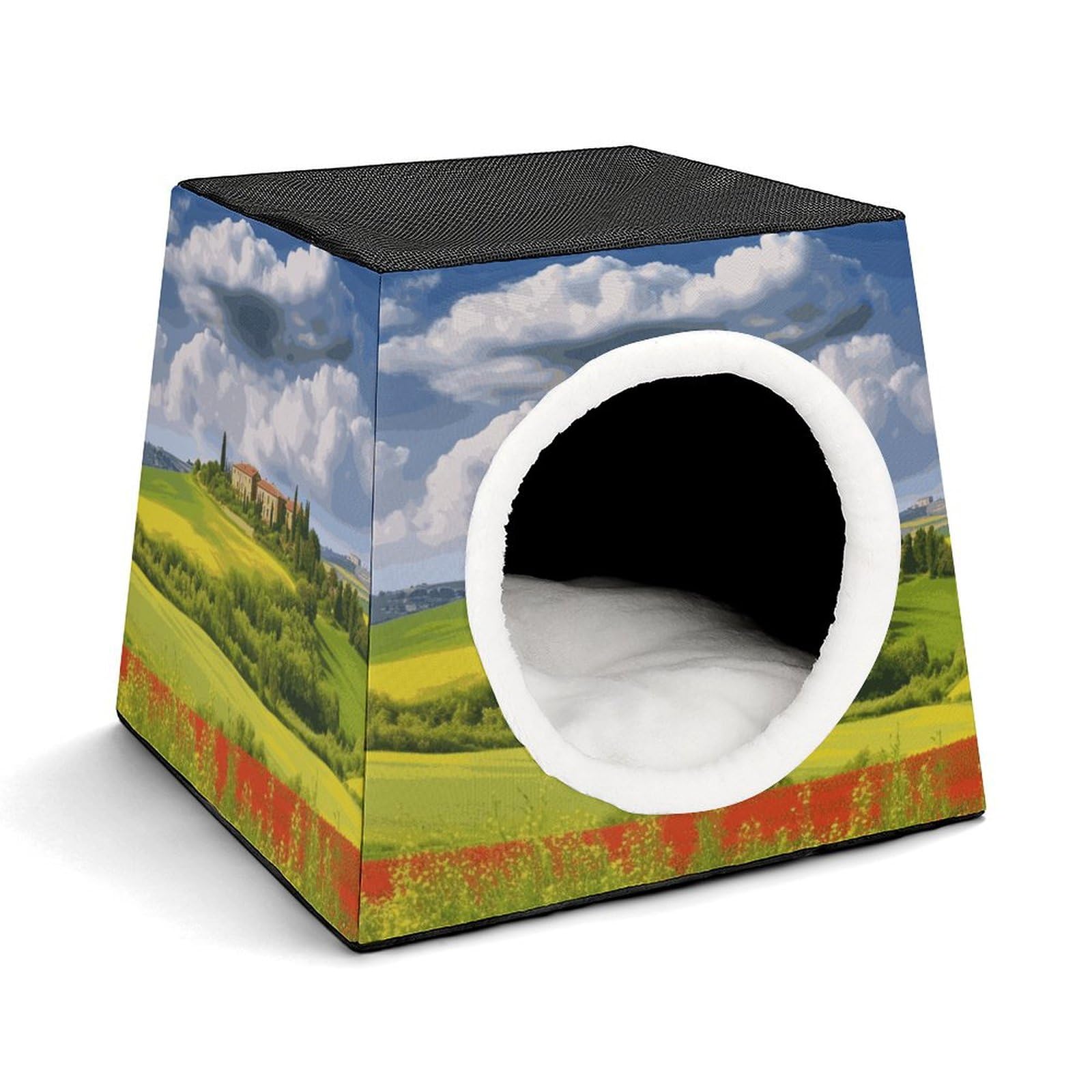 Maison pour chats d'intérieur Tuscany Spring et petits animaux avec niche rembourrée