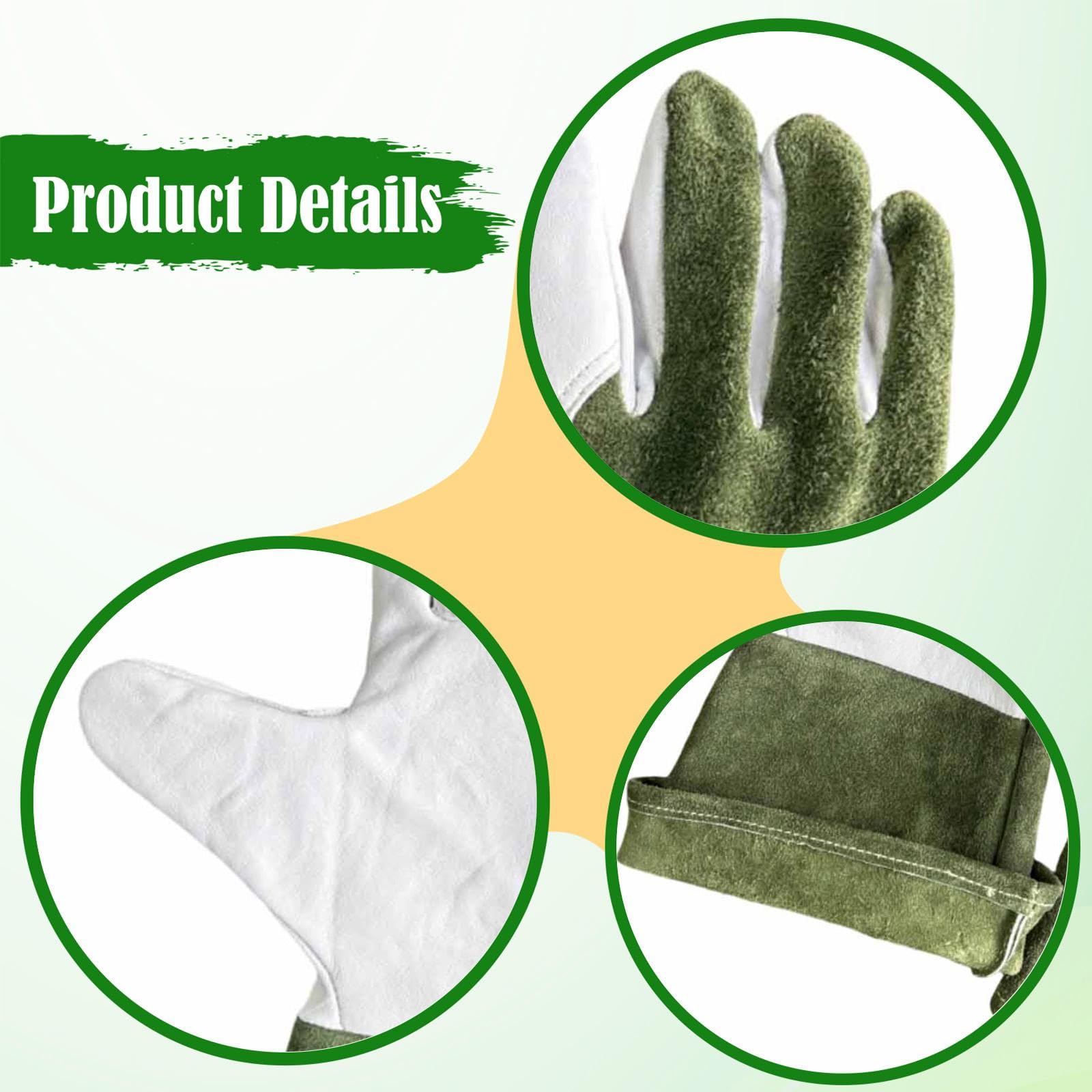 Guantes Largos Guantes Resistentes a Pinchazos Guantes Protectores para Forearm Guantes de Jardinería Hechos de Cuero Sintético para Manipulació, L