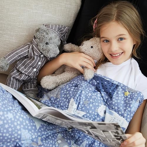 Vista 251 de YnM - Manta con peso para adultos, algodón pesado, perlas de vidrio refrescantes para usar todo el año, ideal para una persona de 240 libras