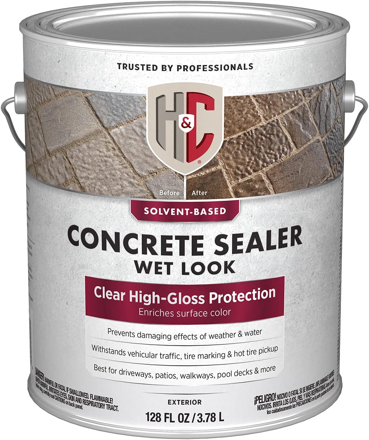 H&C® SolventBased Clear Concrete Sealer Wet Look, High Gloss, Clear