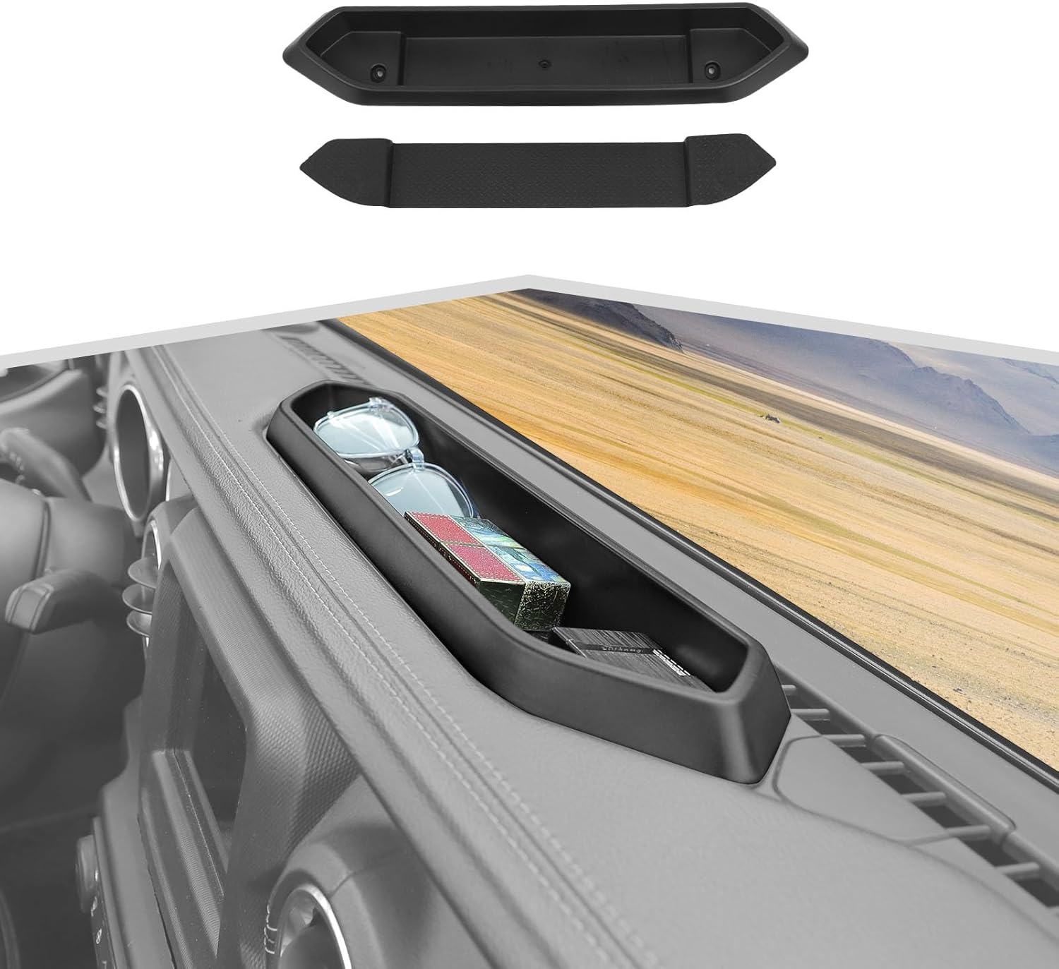 for Jeep Center Console Storage Tray Dashboard Organizer Dash Tray Interior Accessories Fit for Jeep Wrangler JL JLU and Gladiator JT 2018-2023